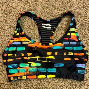 Saucony Sports Bra. Bright neons colors. Size M. Excellent condition.